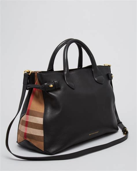 burberry banner bag black|Burberry checked canvas tote bag.